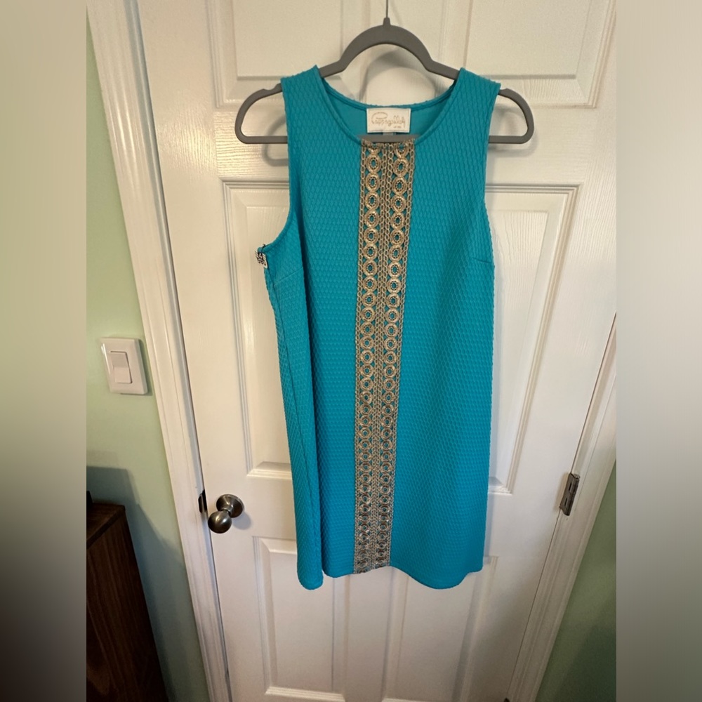 Blue and Gold Pappagallo Shift Dress